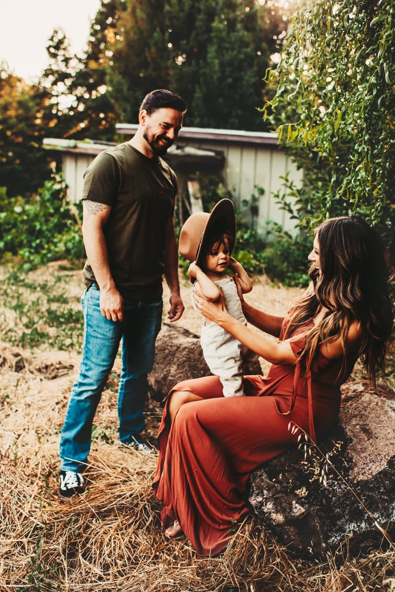 Bay Area Family Photography, mother standing up baby on her knees