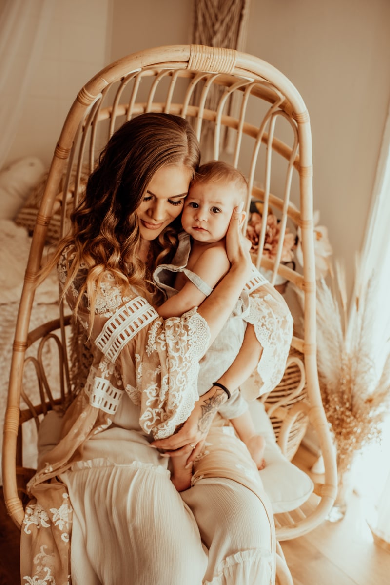 Bay Area Family Photography, mother with little baby in her arms